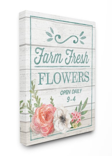 Stupell Industries Farm Fresh Flowers Canvas Wall Art